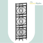 Nature's Rhythm 4-Tier Metal Storage Rack, Basement Storage Room Closet Shelving Utility Shelf Adjustable Garage Shelving Metal Shelving Unit (12.84 x 11.27 x 44.80inch, Black) - size: 4-Tier