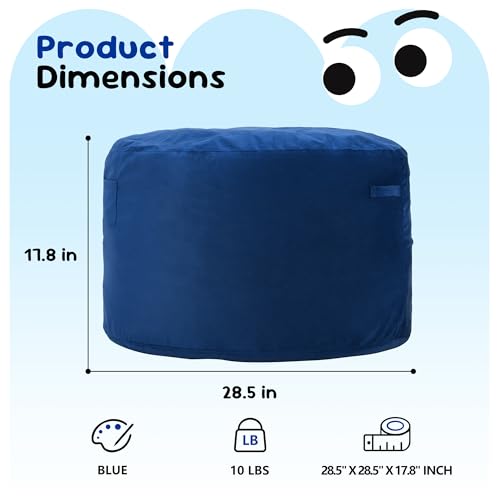 Hobestluk Bean Bag Chairs 2.5FT Bean Bag Chair with Memory Foam Filled & Machine Washable Cover,Beanbag Chair, Small Bean Bag Chairs for Playroom, Living Room, Bedroom - color: Blue, size: 2.5FT - 28.5" x 28.5" x 17.8"