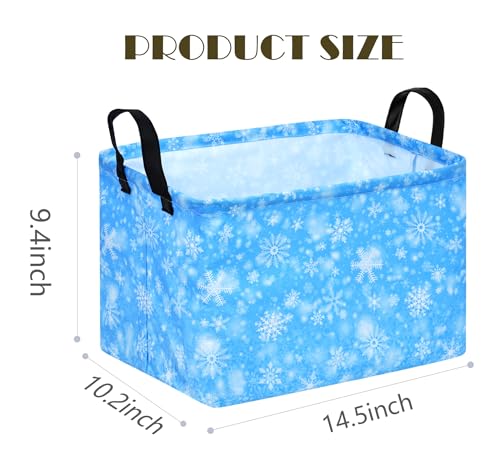 MAIZMZ Girls Storage Basket Kids Gift Storage Bins Foldable Closet Organizer Cube Baby Nursery Hamper Waterproof Clothes Toy Bin Book Shelf Party Decor - color: snowflake