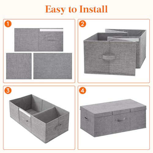 Lifewit 100L Under Bed Storage Containers, 11.8 Inch Tall Underbed Clothes Storage Organizer Bin with Sturdy Sidewalls, Bottom, 3 Lids, Deep Storage Drawer for Clothes, Shoes, Blankets, Pillows 2 Pack - size: 100L