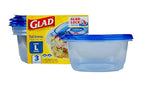 Glad GladWare Tall Entree Food Storage Containers with Lids, Large Square BPA Free Plastic for Meal Prep and Lunches, Lock Tight Seal, Microwave and Dishwasher Safe, 42 Oz, 3 Count - size: 42 oz - 3 Count, style: Square