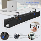 48" Under Desk Cable Management Tray- Clamp/Screw Mount Desk Cable Organizer Cable Tray Hiders for Office&Home - size: 48"L x 5.5"W