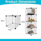 ECHOKRAFTS Wire Cube Storage Organizer, Stackable Closet Storage Basket, 4 Cube Organizer for Closet, Bedroom, Office Stackable Storage Bins, Space Saving Wire Cube Organizer