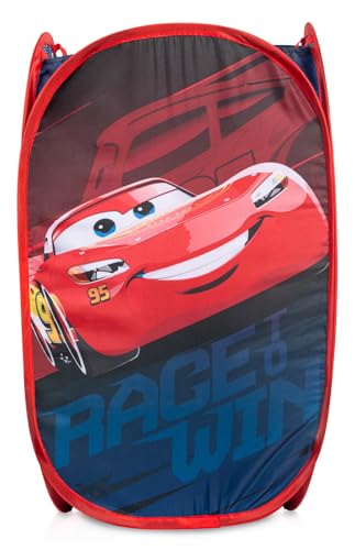 Disney Pixar Cars Pop Up Hamper - Lightning McQueen Racecar Mesh Laundry Basket/Bag with Durable Handles - Storage for Clothes and Toys - color: Blue - Cars