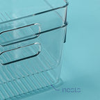 Plastic Food Storage 2 Pack Clear Container Bin with Handles for Organizing Kitchen, Pantry, Refrigerator, Freezer, Pantry, Cabinet, Closet, Bathroom. 10”x7.5”x5.3” - size: 10x7.5x5.3