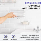 KINCMAX Premium Shower Caddy with Soap Holder, 2-Pack Adhesive Organizer, No Drill Bathroom Shelves, Rustproof Stainless Steel Shelves for Inside Shower, Storage Rack, Silver - color: Polished Silver 02 + Soap Holder