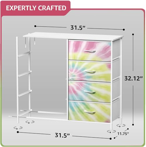 Sorbus Kids Dresser with 8 Drawers - Storage Unit Organizer Chest for Clothes - Bedroom, Kids Room, Nursery, & Closet (Tie-Dye, 31.5 x 12 x 32-8 Drawer) - color: Light Tie-dye, style: 8-Drawer