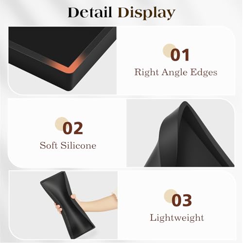 Luxspire Bathroom Vanity Tray, 11.8 x 5.1 Silicone Kitchen Counter Tray for Soap Dispenser, Bathroom Countertop Organizer for Perfume Soap Towel Bathroom Accessories, 2 Packs, Matte Black - color: Matte Black, size: 11.81 × 5.12 × 0.79 in