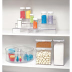 iDesign 3-Tier Expandable Spice Rack Organizer for Cabinet, Pantry, Set of 2, Clear, Made in USA