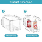 Vtopmart 2Pack Large Stackable Kitchen Pantry Storage Drawers, Clear Organizer Bins with Handles, Acrylic Drawer Organizers for Kitchen Pantry, Bathroom Undersink, Cabinet Organization and Storage - size: 2Pack 7"H