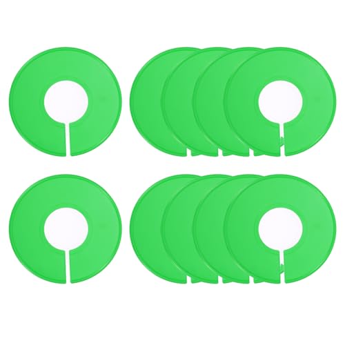 uxcell 10 Pcs Clothes Dividers,Round Closet Rack Dividers Clothing Rack Size Dividers Blank Labels Writable & Reusable for Hanging Clothes Sorting Size, Green - color: Green