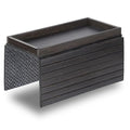DETOR Sofa Arm Tray with Spacious 12.4" x 5.4" Storage Box, Ebony Bamboo Finish, Enhanced Non-Slip Felt Bottom, Sturdy Bamboo Slats, Fits Armrests 6" and Wider - color: Ebony