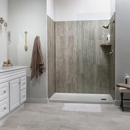 Palisade Vinyl Waterproof Corner Shower Shelf in Grecian Earth - color: Grecian Earth