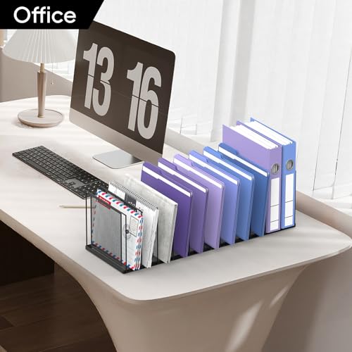 File Organizer for Desk, 11-Section Vertical File Sorter, Paper Holder Organizer Standing Metal File Folder for Office Home Classroom, Black - color: Black, size: 1 Pack 11-Section