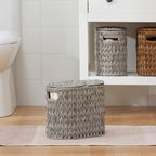 Toilet Paper Storage with Double Lid, Toilet Paper Basket for Storage, Waterproof & Freestanding Tissue Holder for Bathroom, 4 Rolls, Grey