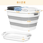 OOAMBB 43L(11.5Gallon) Collapsible Laundry Baskets Plastic, Pop Up Laundry hamper/Storage Container, Foldable Laundry Basket with Large Capacity,Sturdy,Space Saver (Grey, 2 Packs) - color: Grey