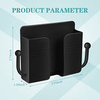 Jetec 6 Pcs Wall Mount Phone Holder Self-Adhesive Wall Beside Organizer Storage Box Plastic Charging Phone Stand Remote Brackets Holder for Bedroom(Black) - color: Black