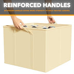 SpaceAid Shoe Organizer for Closet, 2 Pack Foldable Shoe Storage Containers Baskets Boxes Bins w/Adjustable Dividers, Fits 16-32 Pairs, Beige - color: Beige