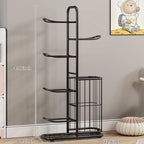 Sports Ball Storage Rack | Adjustable Vertical Stand for Basketball, Soccer, Volleyball & More | Durable Steel Organizer for Garage |5-Ball |45.7 inches, black - size: 5-Balls with Basket