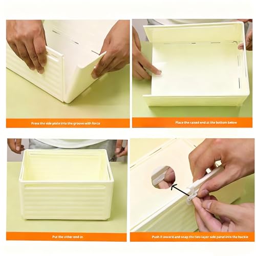 Adjustable Expandable Storage Box, Plastic Organizer and Storage Bins, Drawer Divider, Suitable for Kitchen,Refrigerator, Wardrobes, Bathroom, Office