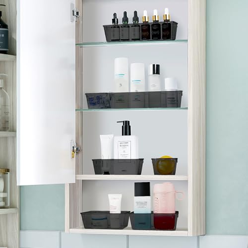 WOWBOX 25 PCS Plastic Drawer Organizer Set, Desk Drawer Divider Organizers and Storage Bins for Makeup, Jewelry, Gadgets for Kitchen, Bedroom, Bathroom, Office, Black - color: Black