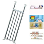 BAOYOUNI Expandable Closet Tension Shelf Rod Organizer Adjustable Storage Rack Heavy Duty Clothes Hanger Metal Space Saving Divider for Bathroom Kitchen Cupboard Wardrobe Bookshelf 32''-46'', Ivory - size: (32.28-46.06) IN