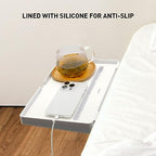 Sleeper Shelf Bedside Phone Stand & Cable Organizer Lined with Silicone for Anti-Slip/Small Space Nightstand, Under Mattress, Height Adjustable