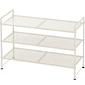 Simple Houseware 3-Tier Stackable Mesh Shoe Rack, White - color: White, style: Mesh Panel