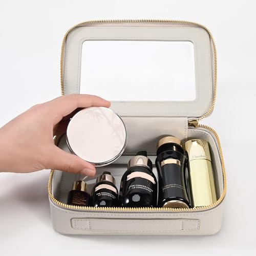 Aveniee Clear Makeup Bag Organizer,Travel Toiletry Bag for Women,Waterproof Cosmetic Pouch with Zippers,Car Accessories Organizers and Storage Case,Grey,Medium Classic - color: Grey, style: Classic