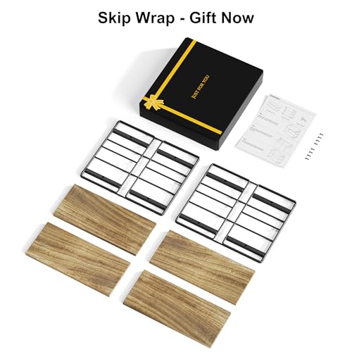SRIWATANA 2 Pack Bathroom Counter Organizer, 2 Tier Countertop Organizers, Kitchen Counter Shelf Spice Rack Countertop Storage Wood Shelf - Carbonized Black