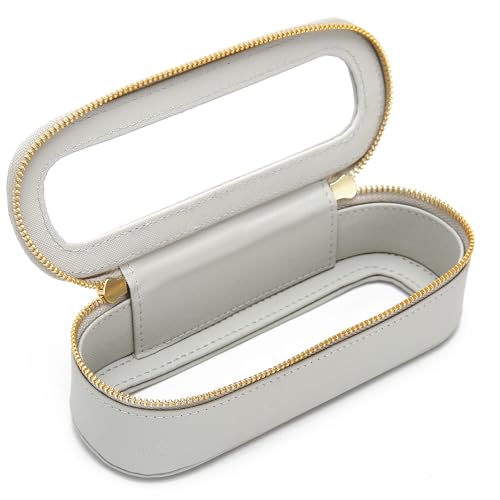 Aveniee Slim Clear Makeup Brush Bag, Small Cosmetic Brush Holder, Mini Toiletry Bag Travel Case for Women, Thin Make up Bags with Dual Zipper, Cute Travel Essentials Bag Organize - Grey - color: Grey, style: Graceful Slim