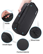 YOKUMA Pencil Case,Large Capacity Pencil Pouch,Aesthetic Zipper Pencil Box, Back to School Supplies for College Student Teen Adults,Travel Essentials,Electronic Cable Organize - color: Black