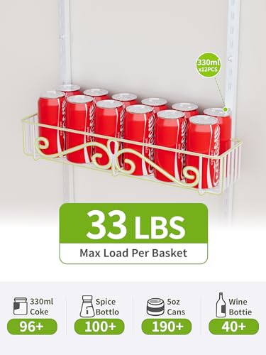 6-Tier Over the Door Pantry Organizer, Over the Pantry Organization And Storage, Pantry Door Organization, Home Laundry Room Bathroom & Kitchen Organization Essentials Metal, White - color: WhiteS, size: 6-Tier