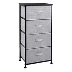 Amazon Basics Fabric 4-Drawer Storage Organizer Unit for Bedroom Closet, Black - color: Black