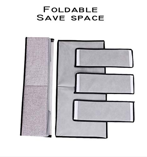 AARAINBOW 2 Packs Foldable Under Bed Clothes Organizer with Lids, Underbed Storage Container with Adjustable Dividers, UnderBed Storage Bins with Handles and Clear Window (Gray+Light Gray) - color: Gray+Light Gray