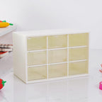 Desk Organizers Box with 9 Compartments – Plastic Desktop Drawer Storage Box, Storing Organizer for Hardware, Beads, Makeup, Office, and Craft Storagew(White)