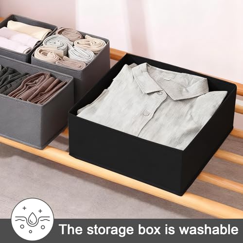 1 Pcs Drawer Organizer Storage Box for Underwear Socks Closet Divider for Wardrobe Dresser Vanity Space Saving Use(Black) - color: Beige-2, size: Large
