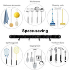 5 Racks and 4 Hooks Mop and Broom Holder Wall Mount, SUS304 Heavy Duty Broom Organizer Storage Tool Racks, Self Adhesive Solid Non-slip Tool Hangers for Home Kitchen Garden Laundry Garage - color: 5 Racks & 4 Hooks (Black) - 1 Pack