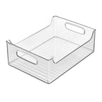 iDesign Stackable Storage Bin with Handles for Pantry or Fridge, Clear, Made in USA - size: 14 x 10 x 5, style: Pack of 1