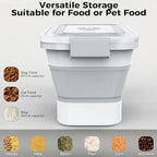 10-13 Lbs Dog Food Storage Container,Collapsible Dog Food Container with Transparent Airtight Lid,Pet Food Scoop and Dog Bowl,Multifunctional Food Storage Container for Pet Food,Rice,Flour - color: Clear/13 lbs
