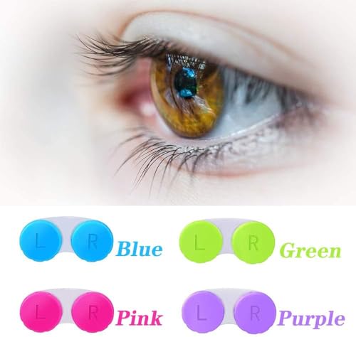 KISEER 4 Pack Colorful Contact Lens Case Box Holder Container Soak Storage Kit - size: 4 Count