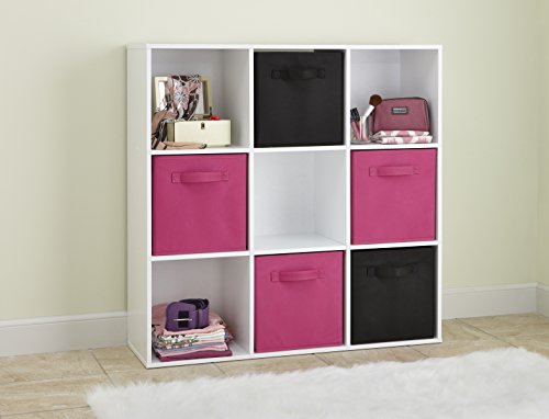 ClosetMaid 9 Cube Laminated Wood Reversible Stackable Open Bookcase Display Shelf Storage Organizer for Home and Office Organization, White - color: White, size: 9-Cube
