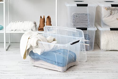 IRIS USA 40 QT Plastic Storage Box with Lid and Latches - 6 Pack - BPA-Free, See-Through Organizing Solution, Durable Nestable Stackable Containers, Secure Pull Handle - Clear - color: Clear, size: 40 Qt, style: 6 Pack