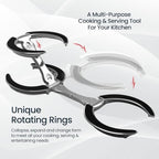Trivae Pot Lid Holder – 4-in-1 Pot Lid Holder While Cooking, Pan Lid Holder, Trivet & Cake Stand – Versatile Kitchen Tool for Hot Pots, Serving & Display – Space-Saving, Heat-Resistant Stand - color: Classic Black