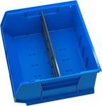 Akro-Mils 30250 AkroBins Plastic Storage Bins, Space-Saving Stackable Bins for Garage, Pantry, Craft Organization, 15" x 16" x 7", Blue, 6-Pack - color: Blue