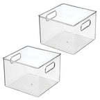 iDesign Pantry Storage Bin with Handles for Kitchen Cabinets or Fridge - Set of 2 - Clear - Made in USA - style: Pack of 2