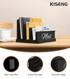 Mail Organizer for Desk,Wooden Mail Holder with Divider, 3-Slot Letter Sorter File Holder,Vertical Bill Organizer for Desktop Document/Notebook/Filing/Folders/Paper