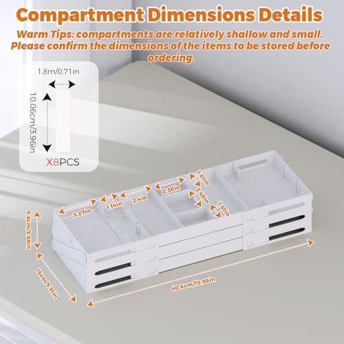 3 Tier Drawer Organizer - Expandable Junk Drawer Organizer Smart Office Supply Organizer, Folding Drawer Storage Multi-level Desk Organizer for Makeup,Jewelry,Kitchen Storage (1 Row 3 Tier, White) - color: White, size: 1 Row 3 Tier
