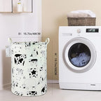 FANKANG Storage Basket, Nursery Hamper Canvas Laundry Basket Foldable with Waterproof PE Coating Large Storage Baskets for Kids Boys and Girls, Office, Bedroom, Clothes,Toys（Cows） - color: Cows
