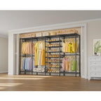 VIPEK S4 Heavy Duty Clothes Rack with Shoe Shelves Freestanding Clothing Rack with 6-Tier Shoe Rack, 4 Hanging Rod, Adjustable Shelf, Walk in Closet Organizer Garment Rack, Black - color: Black, style: S4